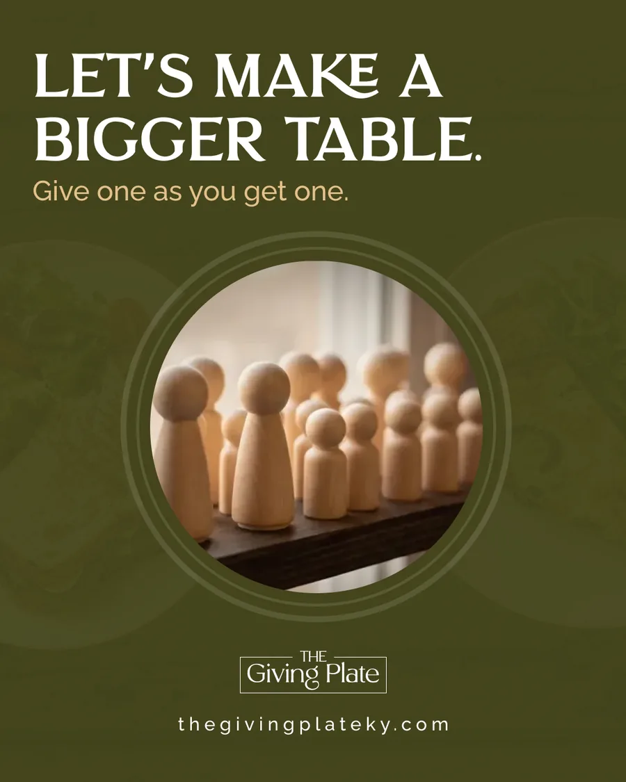 The Giving Plate community advertisement carries the same identity into content